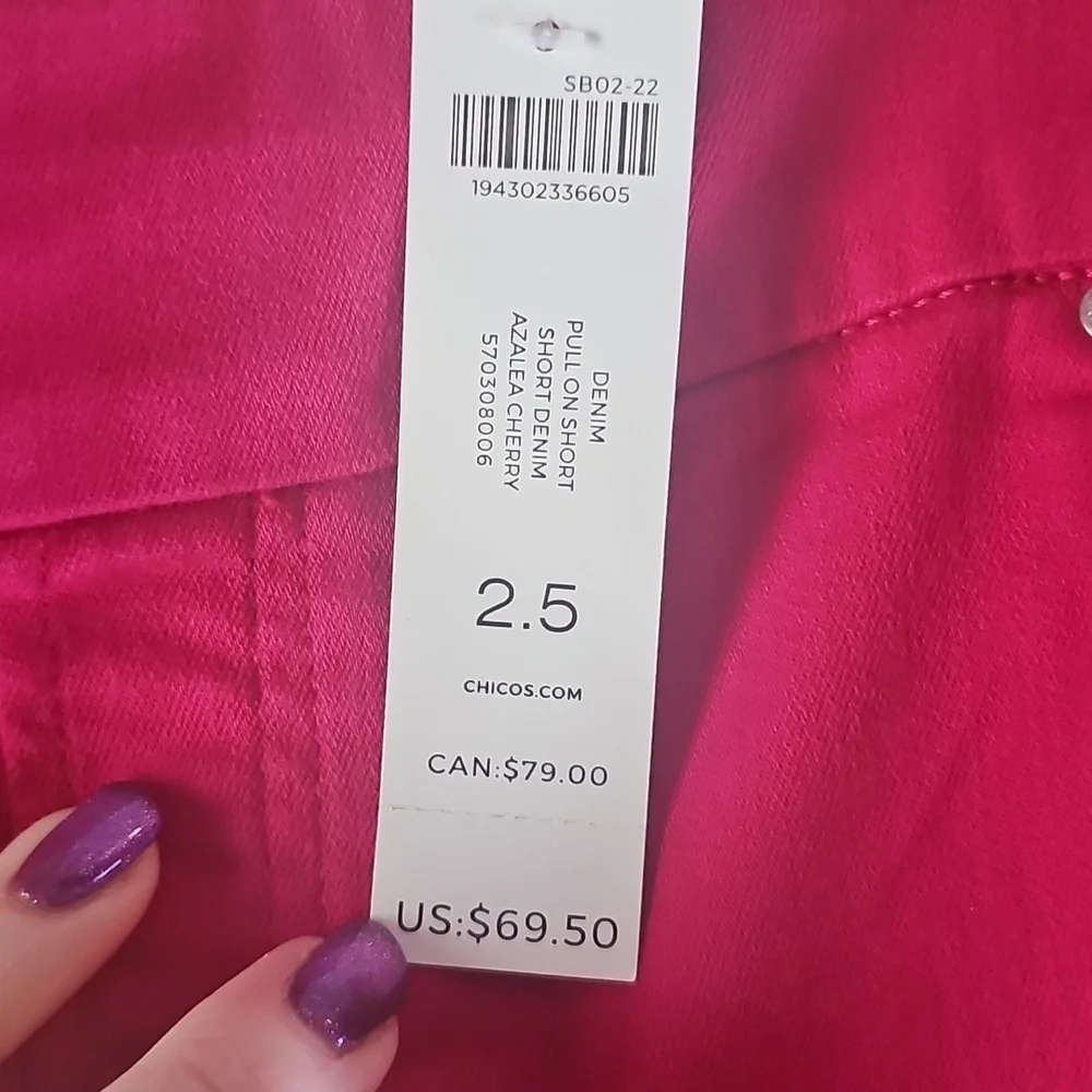 Chico's Pink Women's Shorts 2.5 NWT - Picture 6 of 8